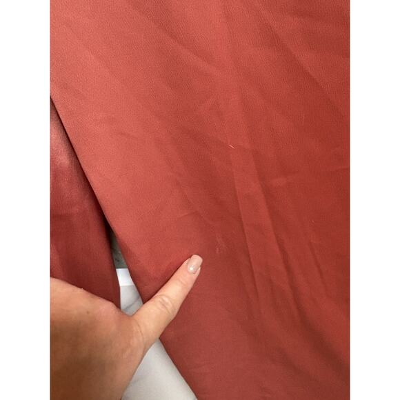 Who What Wear Women’s XL Rust Wide Leg Pants High Rise Elastic Waist Satin Look - Picture 3 of 6